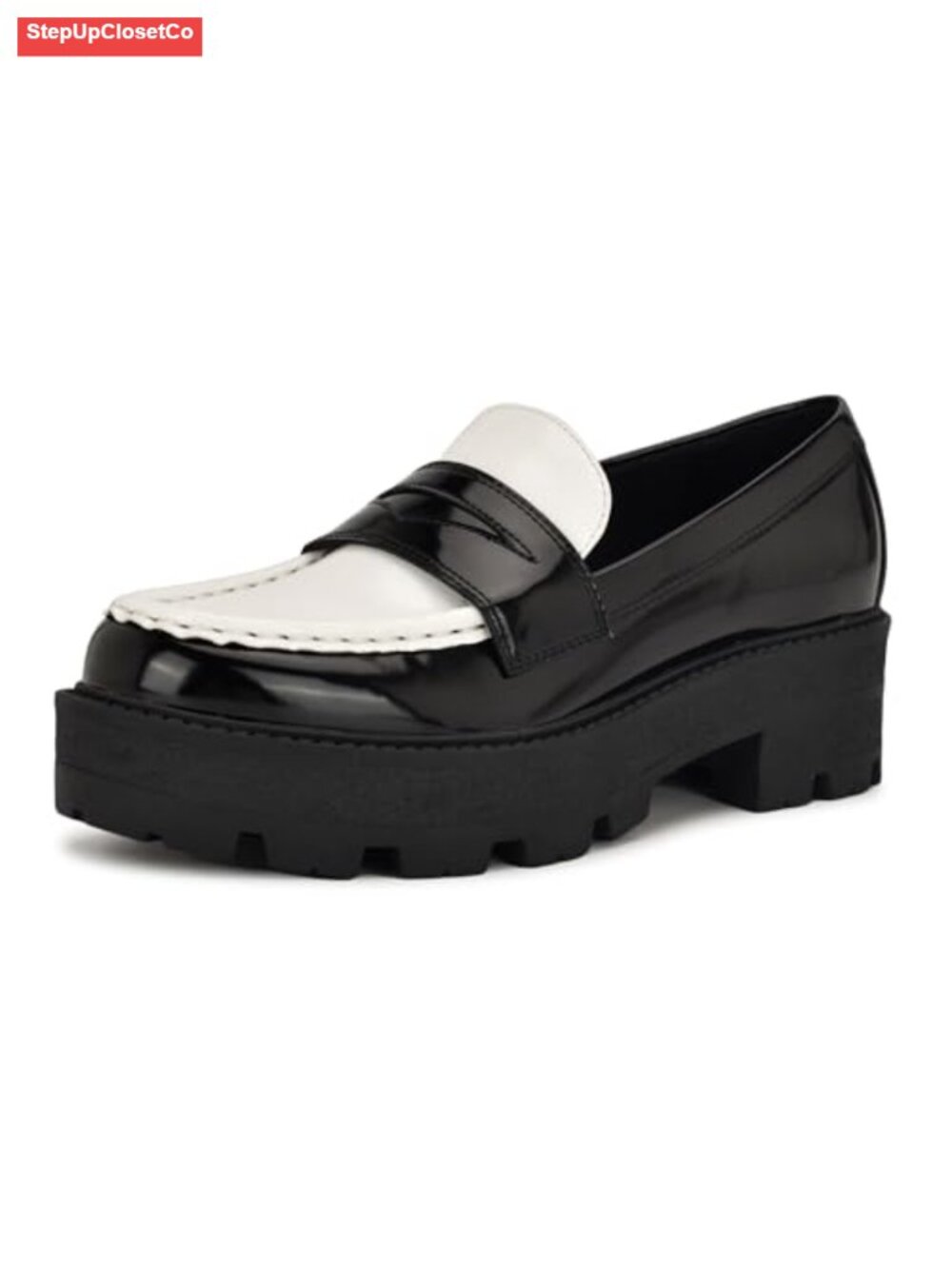 Nine West Keram Faux Patent Leather Slip-On Round Toe Loafers